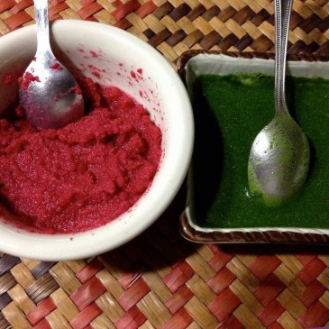 บันทึกสีของสมุนไพรกับสบู่ (แบบกวนเย็น)